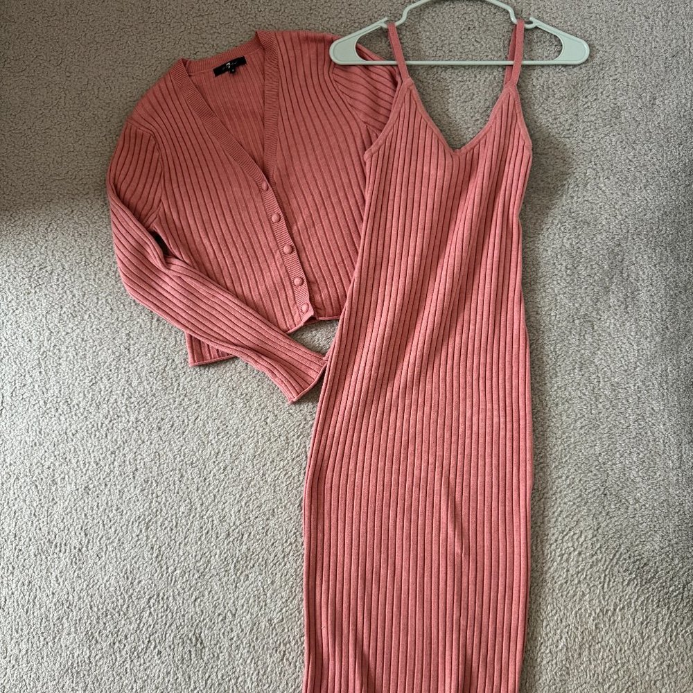 *NEW WITHOUT TAG* 7 For all Mankind Cardigan and Midi Dress Set - Size Medium